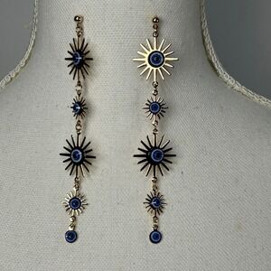 Evil Eye Drop Earrings Gold Tone Celestial‎ Dangle Earrings Women's Jewelry